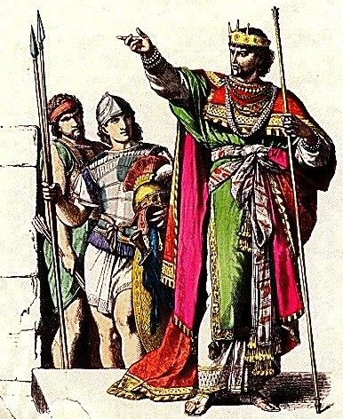 古希腊身披战甲的国王和将士